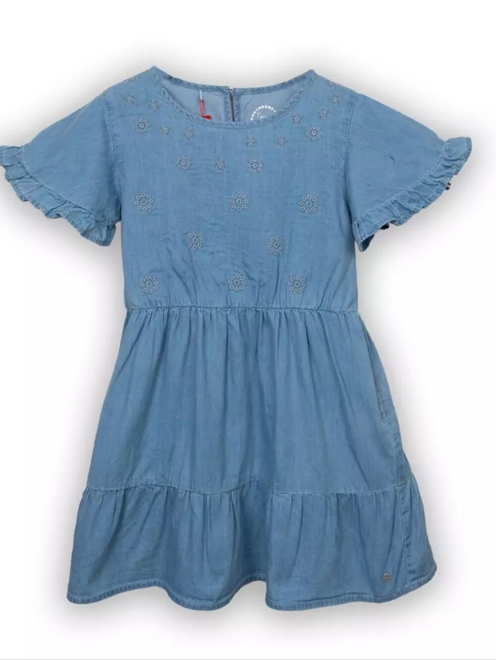 Pierina by Phil M. Denim-Look Kids Dress - Blue